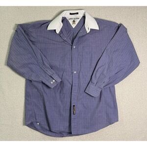 Tommy Hilfiger Preppy Dress Shirt Mens XL Blue Check Long Sleeve Button Up